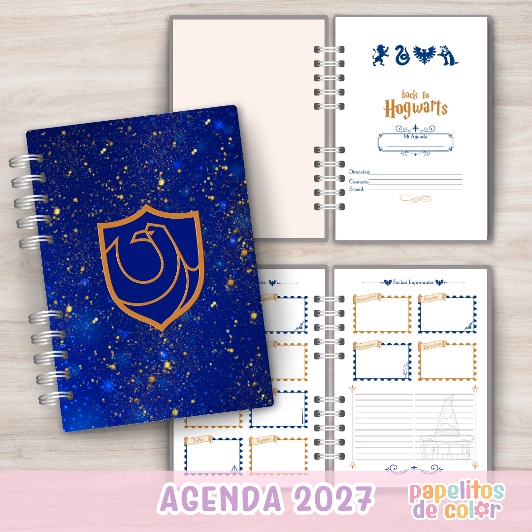 🦅✨ Agenda Ravenclaw 2027 – 2 días por hoja 📘🎨