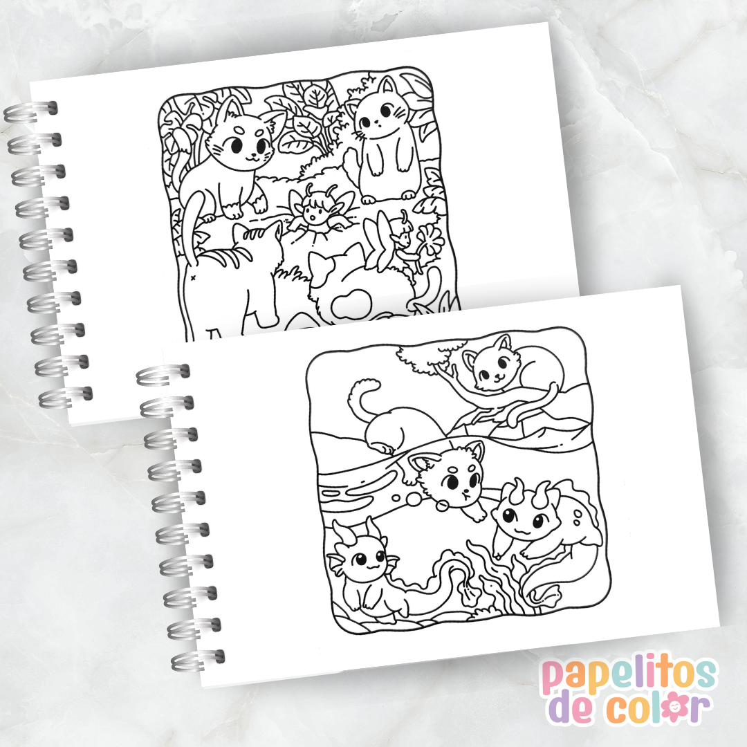 🐱🎨 Libro para Pintar Meowland ✨