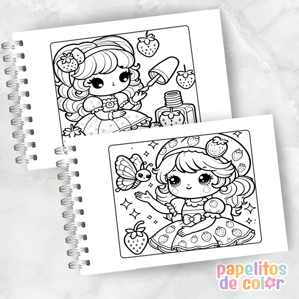 🍓💖 Cuaderno para pintar Frutillita💖🍓