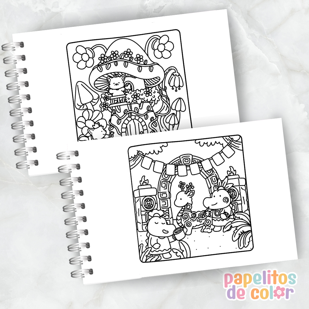 🧸🌈 Libro para Pintar Fuzzy Land ✨🎨