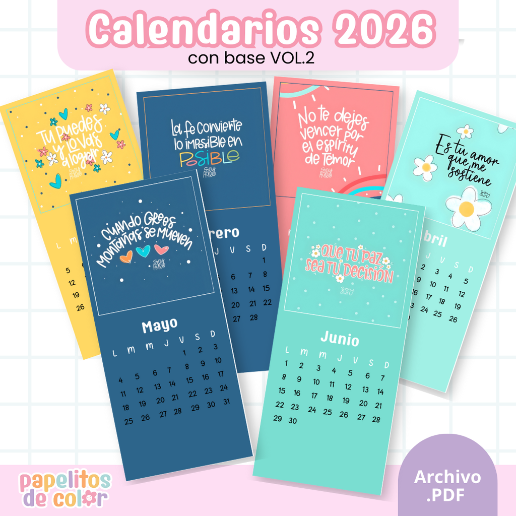 📅 Calendario 2026 con Base – VOL. 2✨