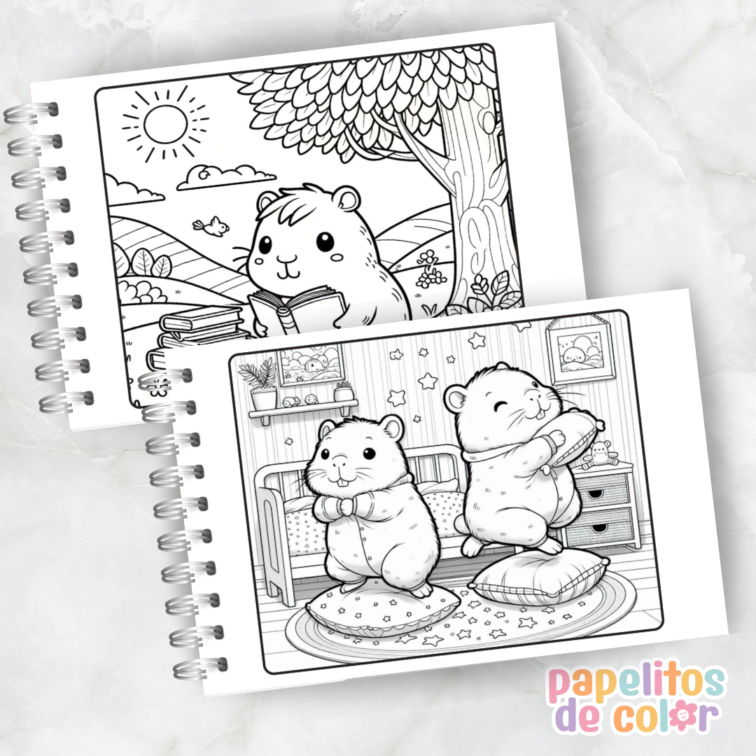🦫 Libro para Pintar Capibaras Vol. 2  🎨✨