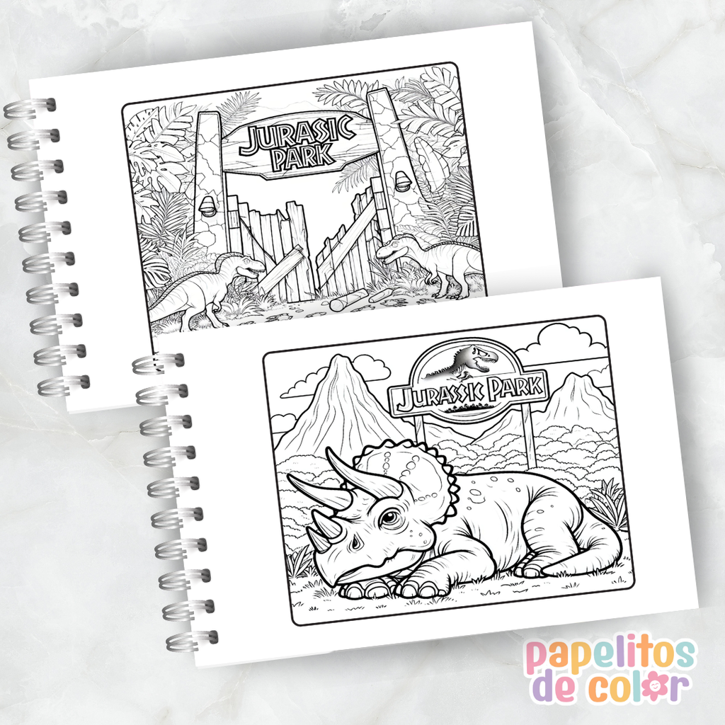 🦖🌿 Cuaderno para pintar Jurassic Park 🌿🦖