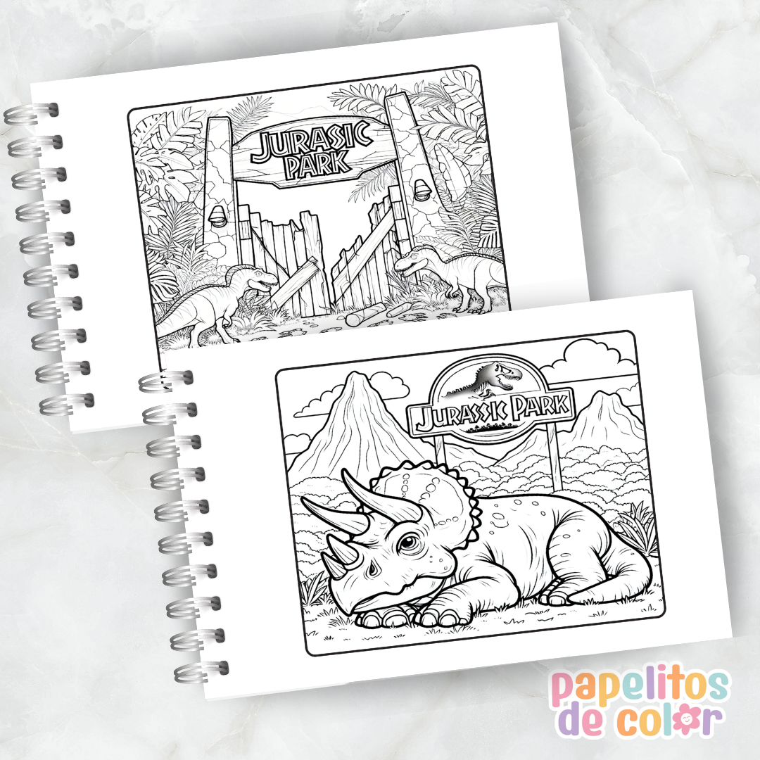 🦖🌿 Cuaderno para pintar Jurassic Park 🌿🦖