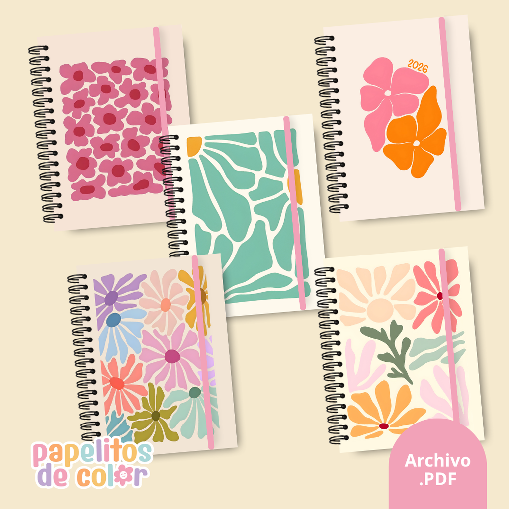🌸 Pack 25 Portadas Agendas y Cuadernos  – Kit 11
