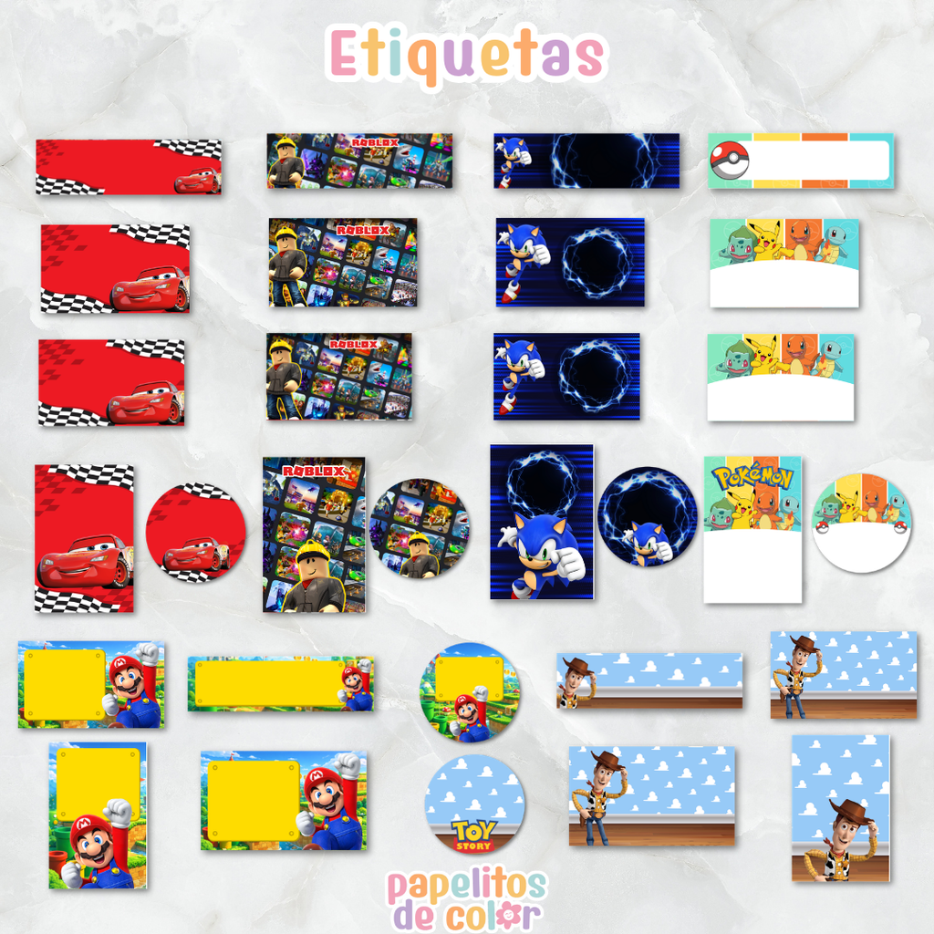 🎒Vol. 4 – Etiquetas Escolares | 69 Diseños🏷️