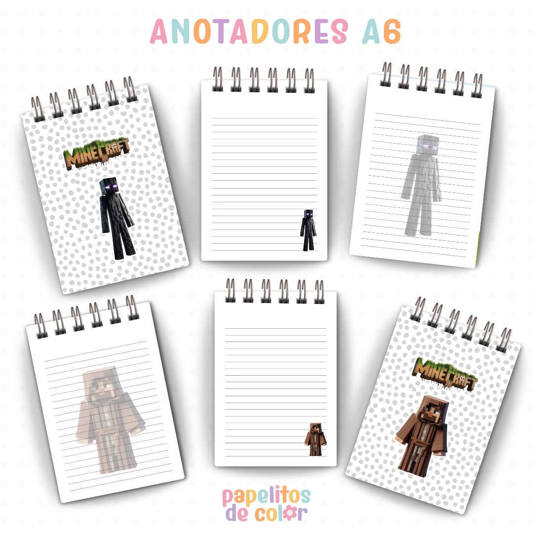 🟩🔥 Cuadernos y anotadores Minecraft Vol.3 🔥🟩