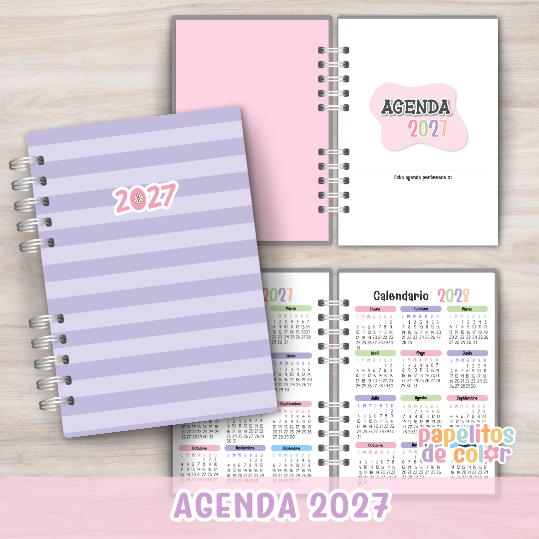 🌈 Agenda UAU 2 Días por Hoja 2027 🌈