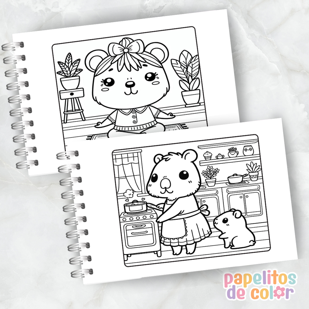 🎨 Libro para Pintar de Capy Lovers 🦫💖✨