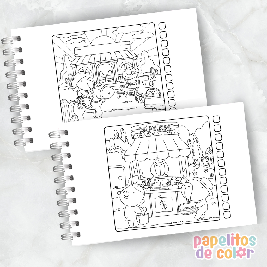 🦫 Cuaderno para Pintar Happy Capibaras✨