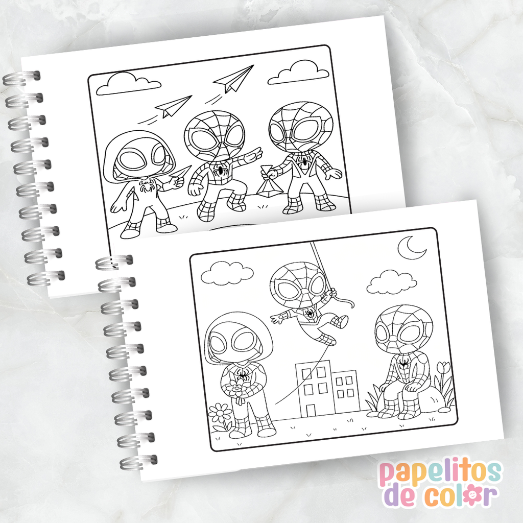 ❤️🕷️ Libro para pintar Spidey 🕷️❤️