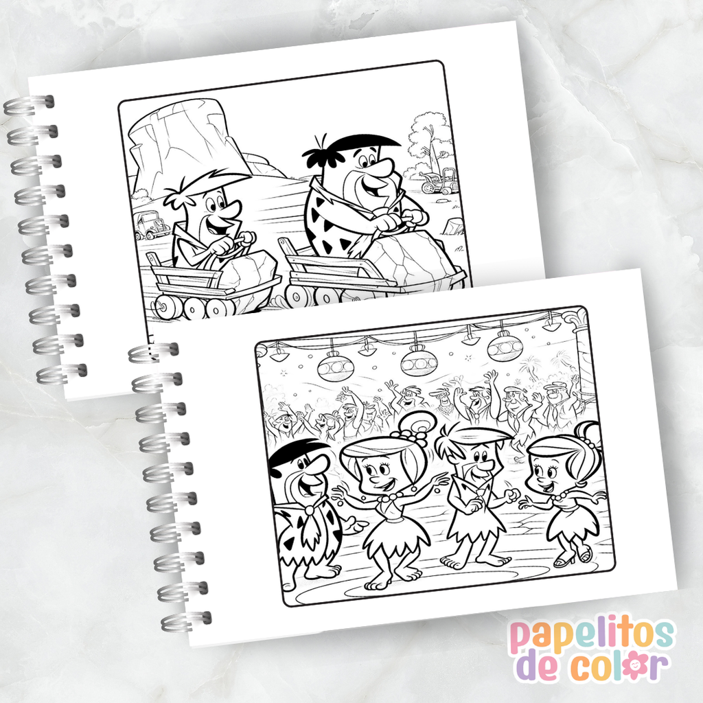 🎨 Libro para Pintar de Los Picapiedras 🦴🪨✨