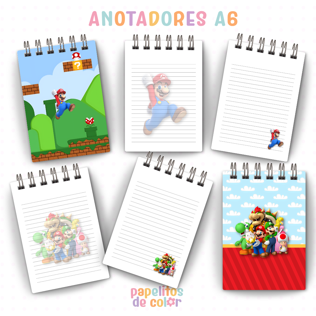 🍄📓 Cuadernos y Anotadores Mario Bros 📓🍄