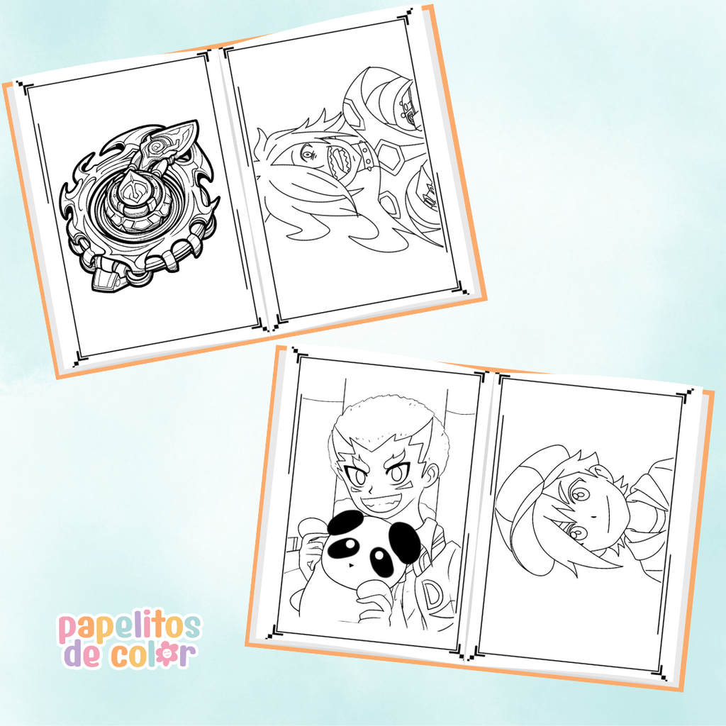 🌀 Libritos para Colorear A6 – Beyblade (Abrochados)