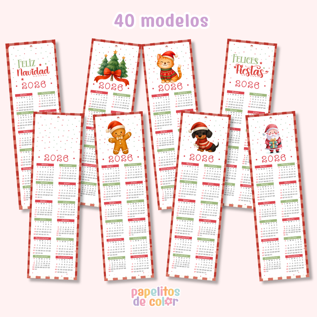 🎄✨ Marcapáginas Calendarios Navideños ✨📖
