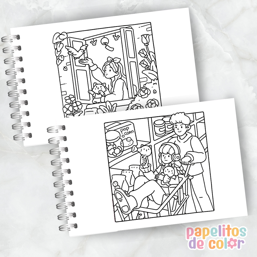 🌿✨ Libro para Pintar  Chill Moments🧘‍♀️🎨