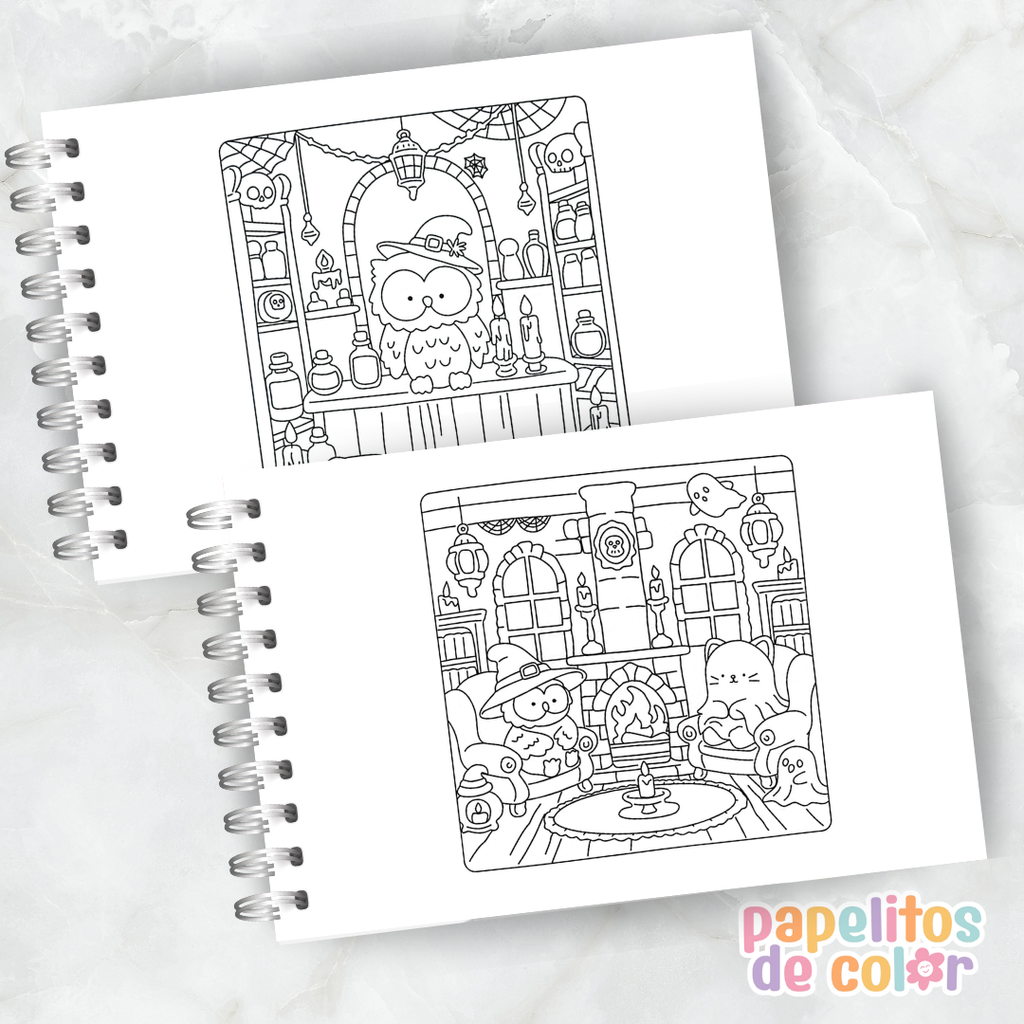 👻🖤 Cuaderno para pintar Spooky Friends ✨🎨