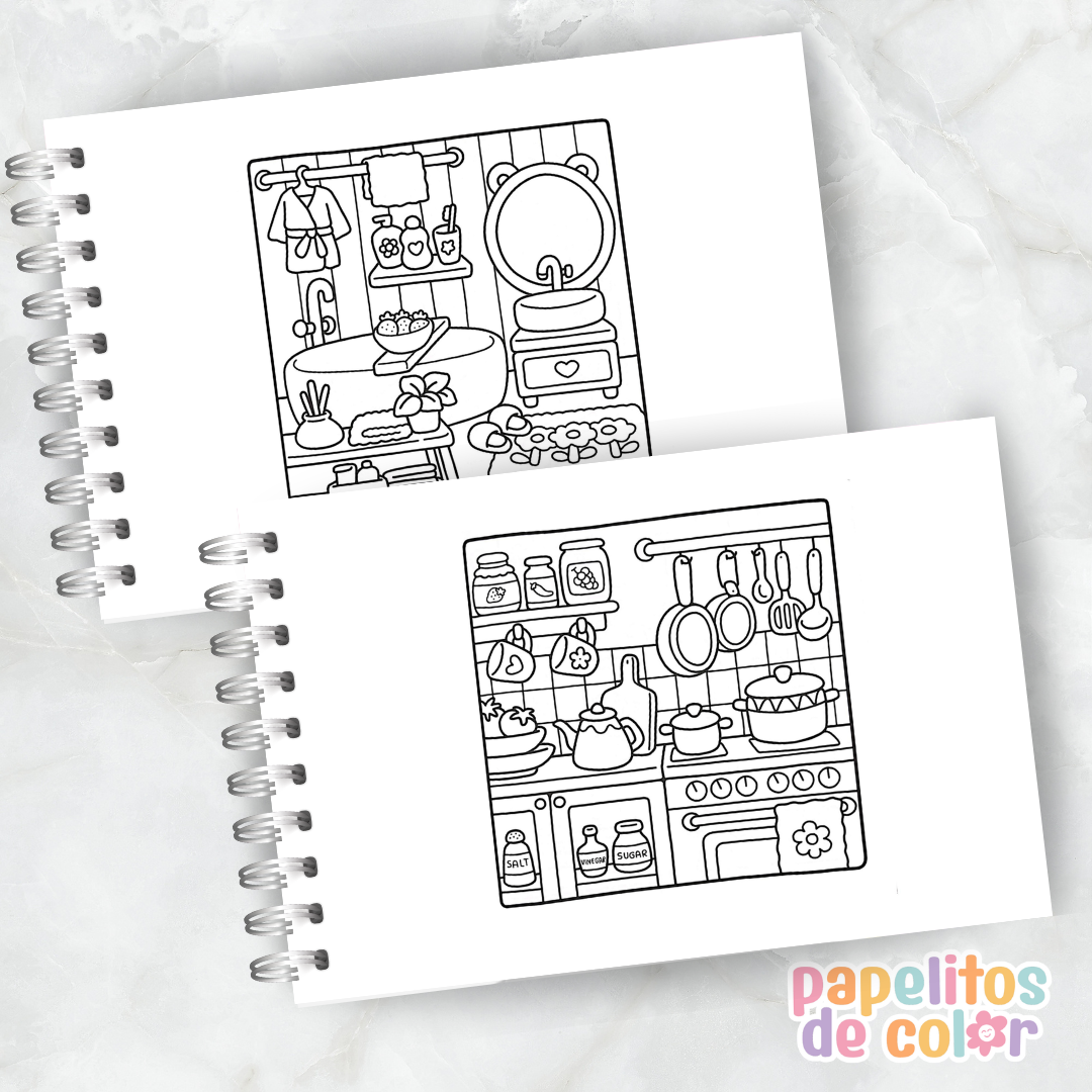 🎨💖Libro para pintar Little Corner 🏡✨