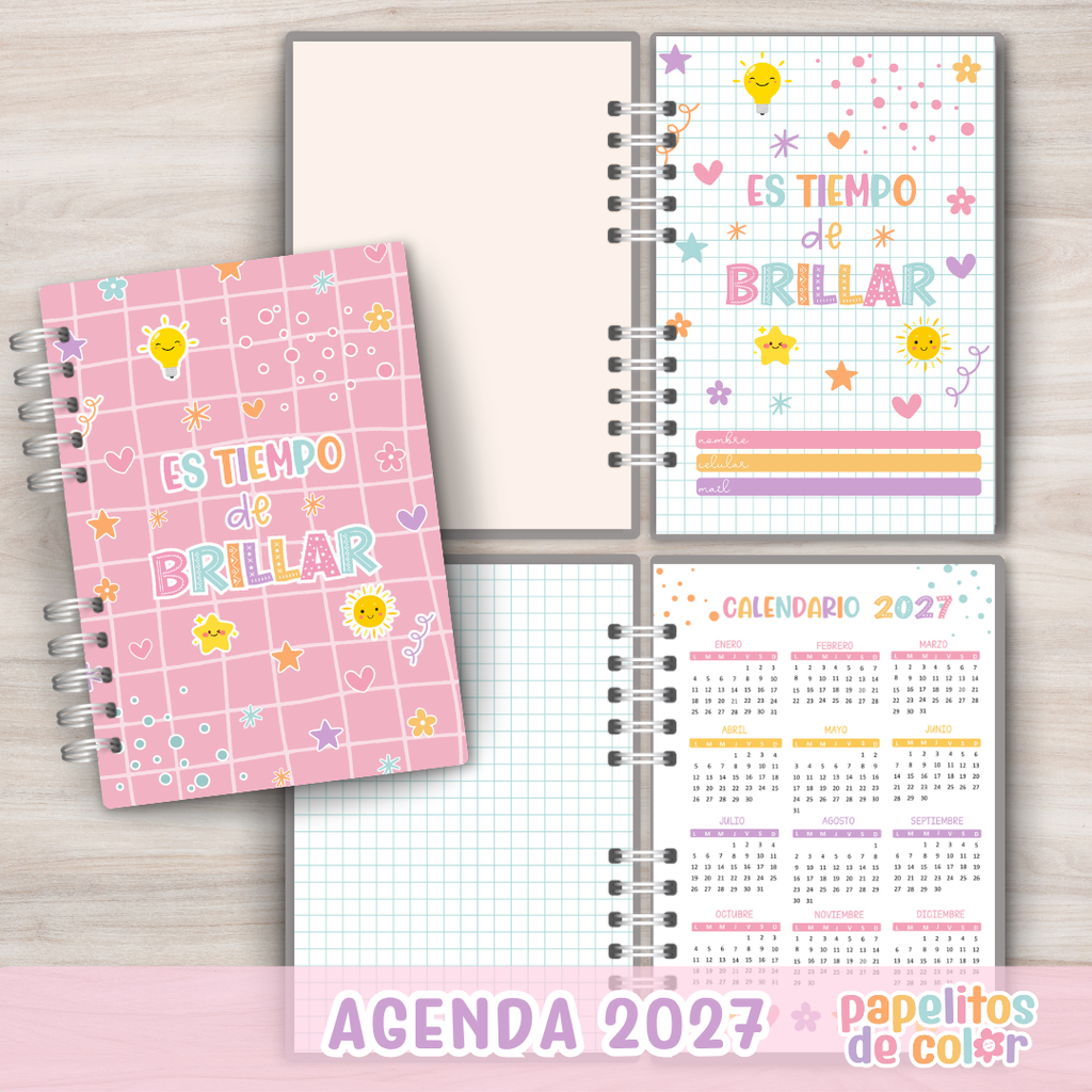 🩷Agenda Papelitos 2027 - Semanal⭐