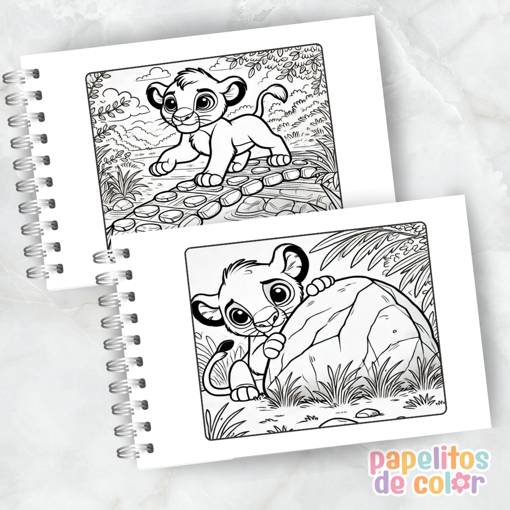 🦁🌿 Cuaderno para pintar Rey León 🌿🦁