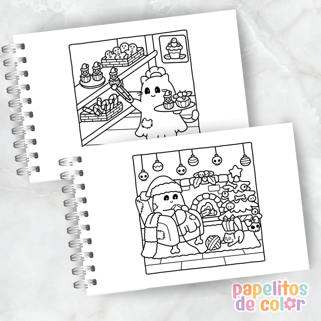 🎄👻 Cuaderno para pintar Spooky Xmas ✨🎨