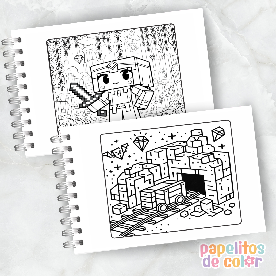 ⛏️🟩 Cuaderno para pintar Minecraft 🟩🎨
