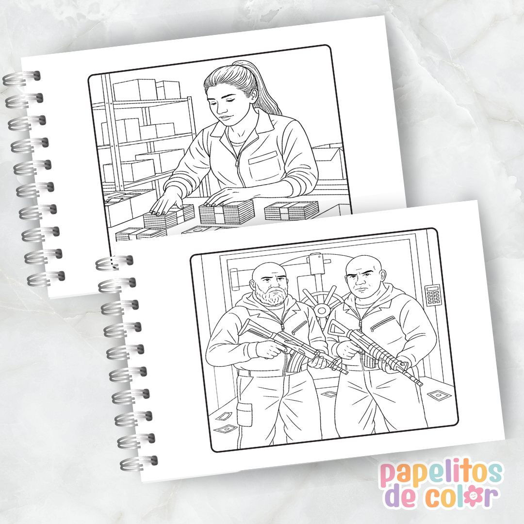 ❤️💰 Libro para pintar La Casa de Papel 💰❤️