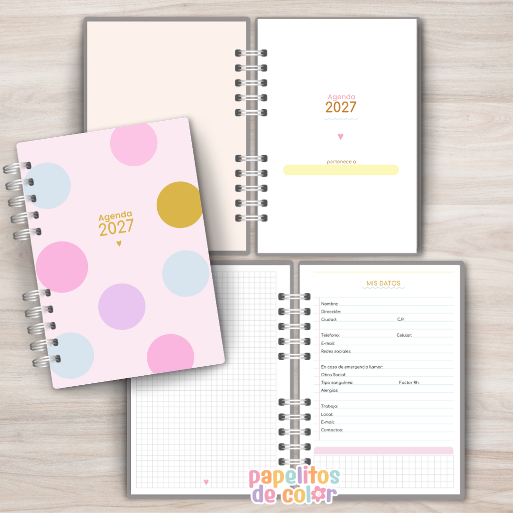 🌿✨ Agenda Comforta – 2 Días por Página 2027  📖💛