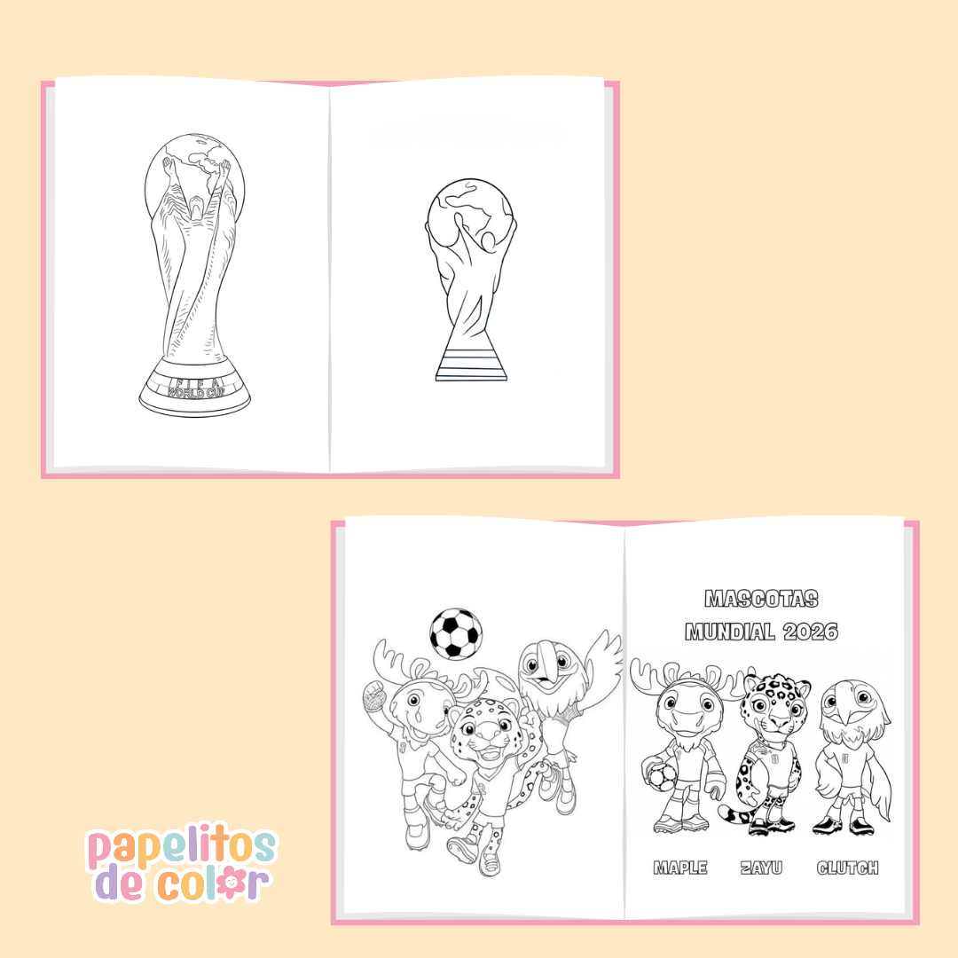 📘⚽ Librito para Pintar Mundialista 🎨🌍
