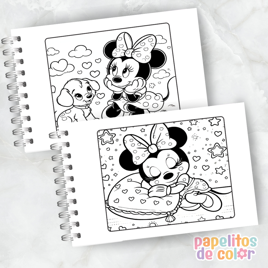 🎀🎶 Libro para pintar Minnie Mouse 💖🎨