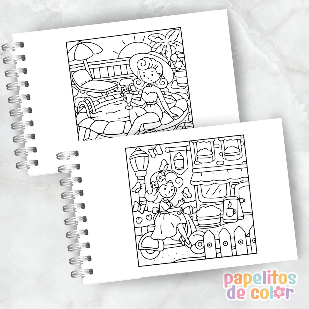 🌙 Cuaderno para Pintar Nostalgic Girl✨
