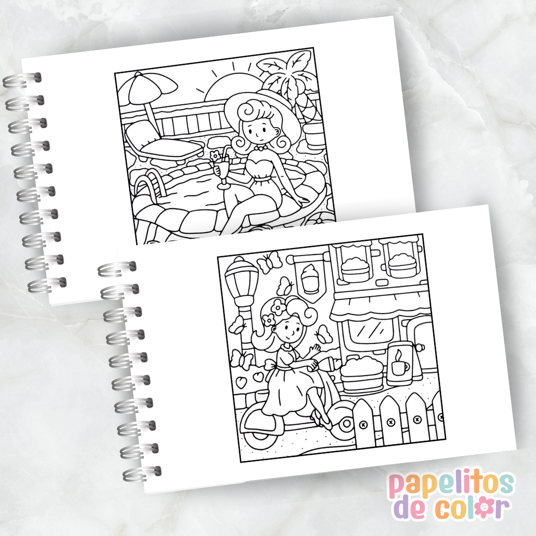 🌙 Cuaderno para Pintar Nostalgic Girl✨