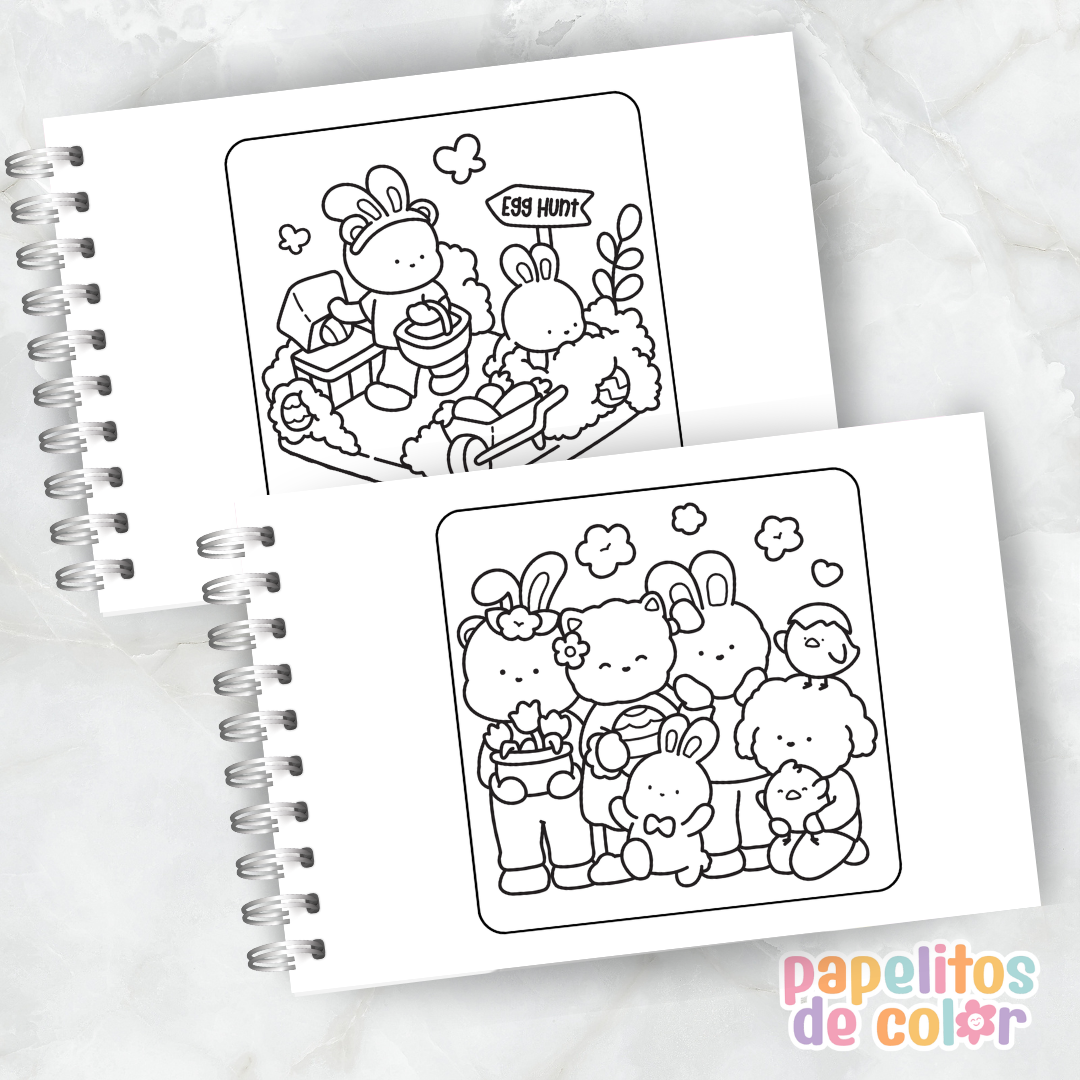 🐰🌸 Libro para Pintar Hoppy Corner 🎨💖