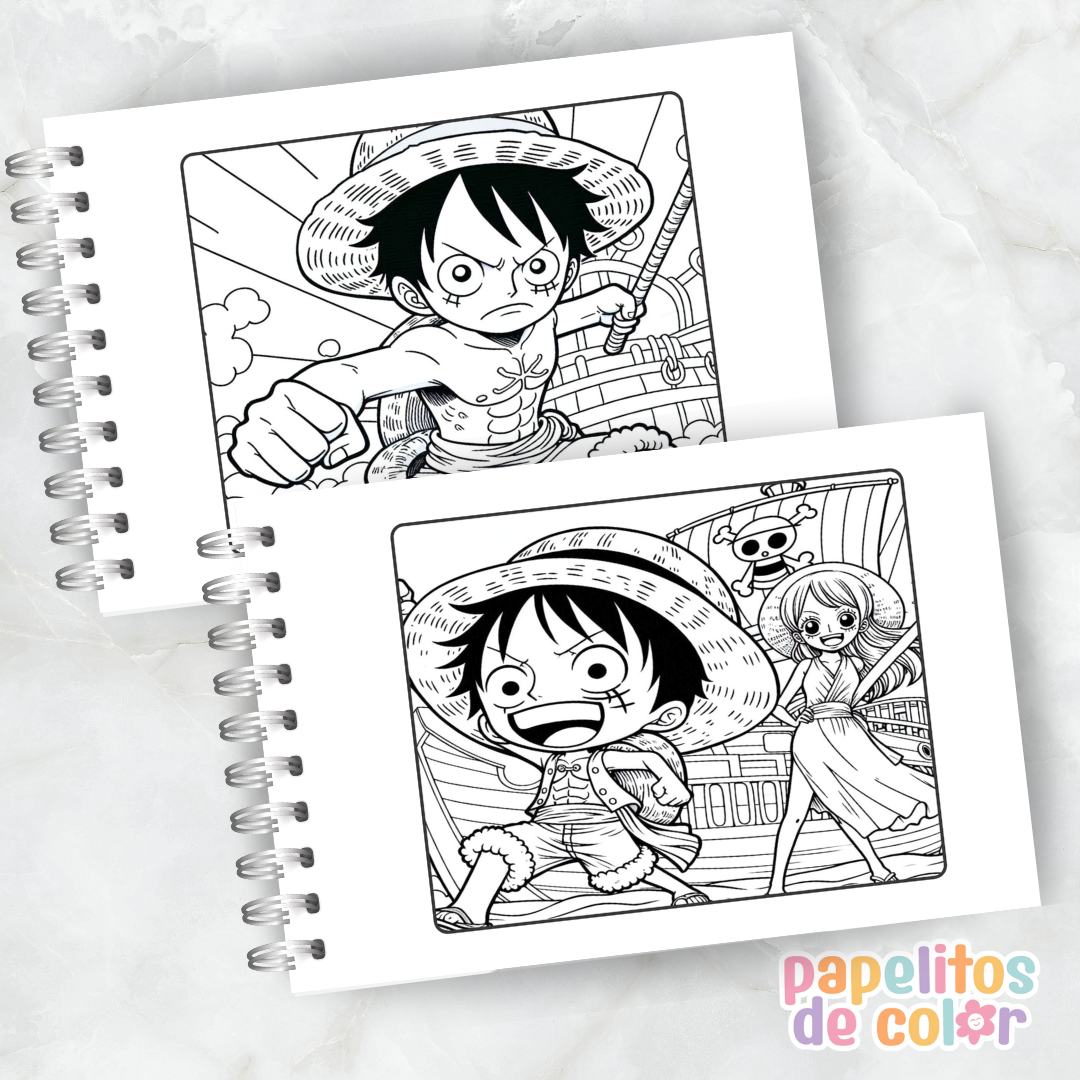 🏴‍☠️🎶 Libro para pintar One Piece 🌊🎨