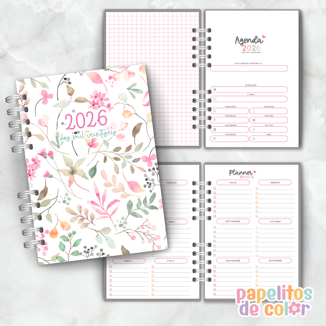 Agenda Diaria Allegra 2026 ✨