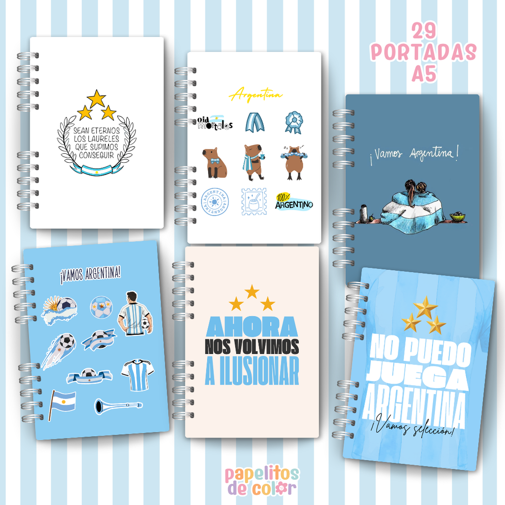 🇦🇷 Kit Cuadernos  - Vamos Argentina ⚽📚