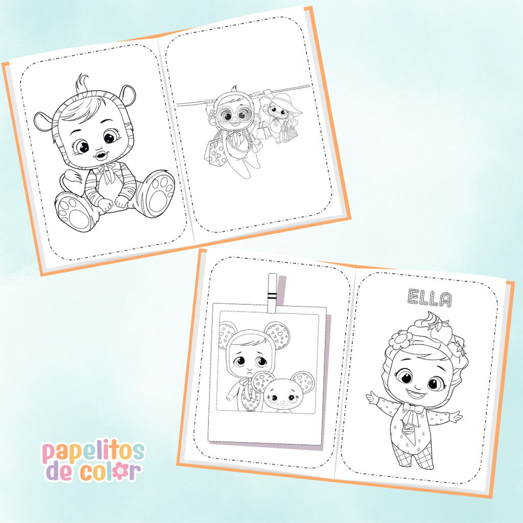 🎨 Libritos para Colorear A6 – Bebés Llorones (Abrochados)