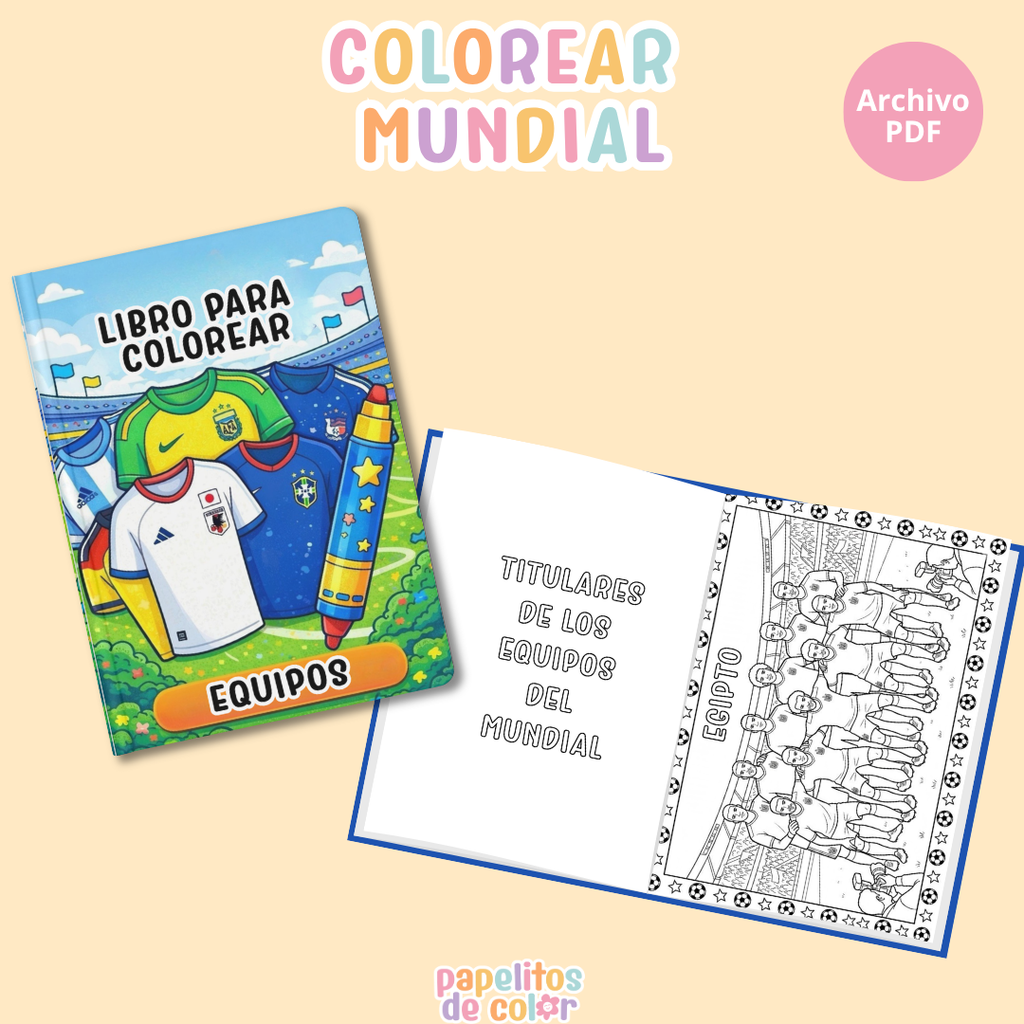⚽🎨 Libro para Colorear Equipos – Mundial 2026 🌍✨
