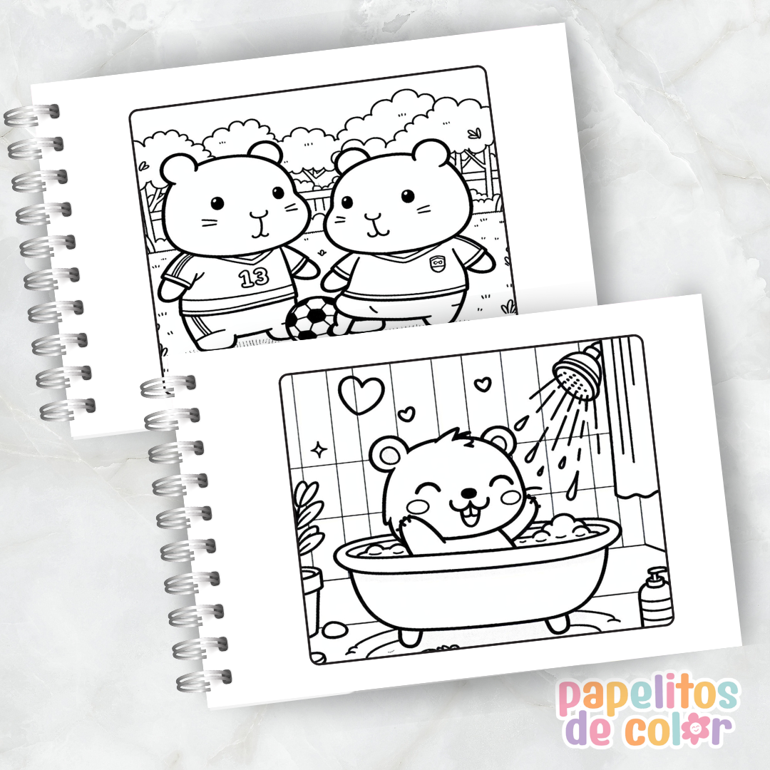 🎨 Libro para Pintar de Capibaras Vol. 4 🦫🌸✨
