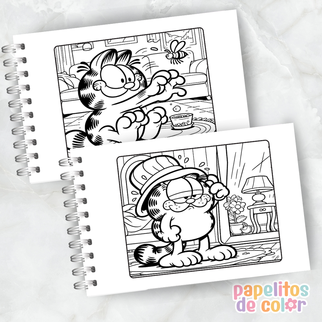 🐱✨ Libro para Pintar Garfield 🎨🧡