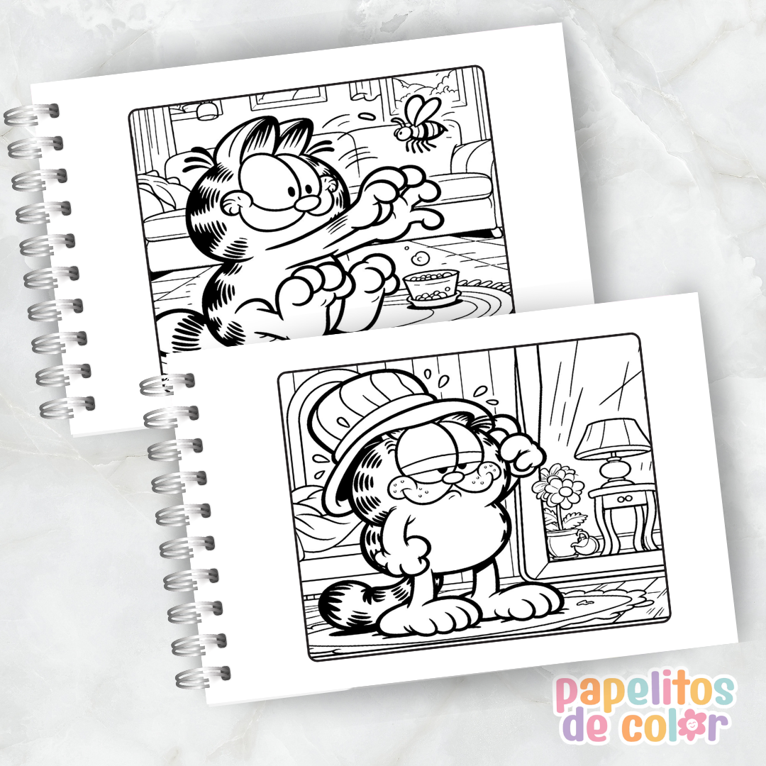 🐱✨ Libro para Pintar Garfield 🎨🧡
