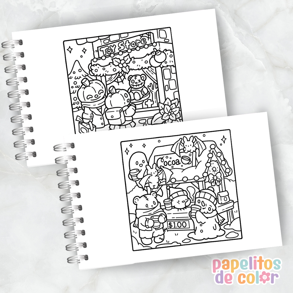 🎄👻 Cuaderno para pintar Spooky Christmas ✨🎨