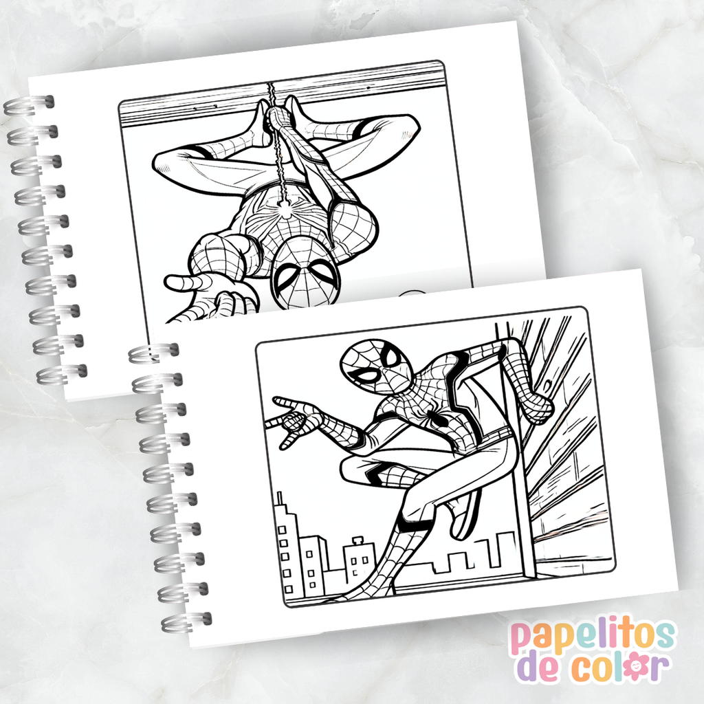 🎨 Libro para Pintar de Spiderman 🕷️🕸️❤️