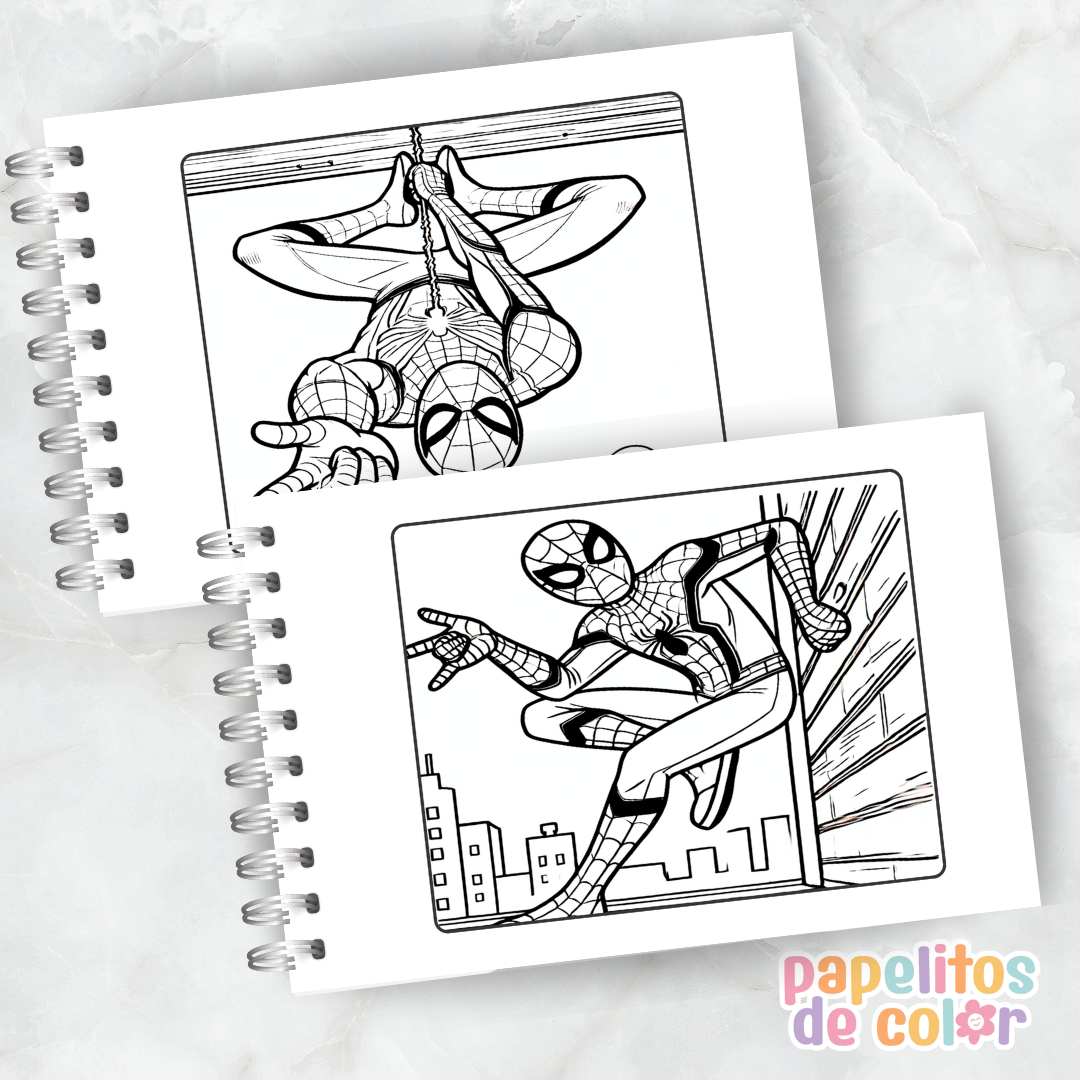 🎨 Libro para Pintar de Spiderman 🕷️🕸️❤️