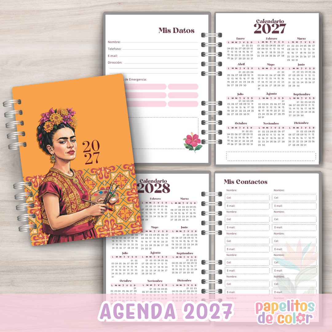 🌺📖 Agenda Frida 2027 ✨🖊️