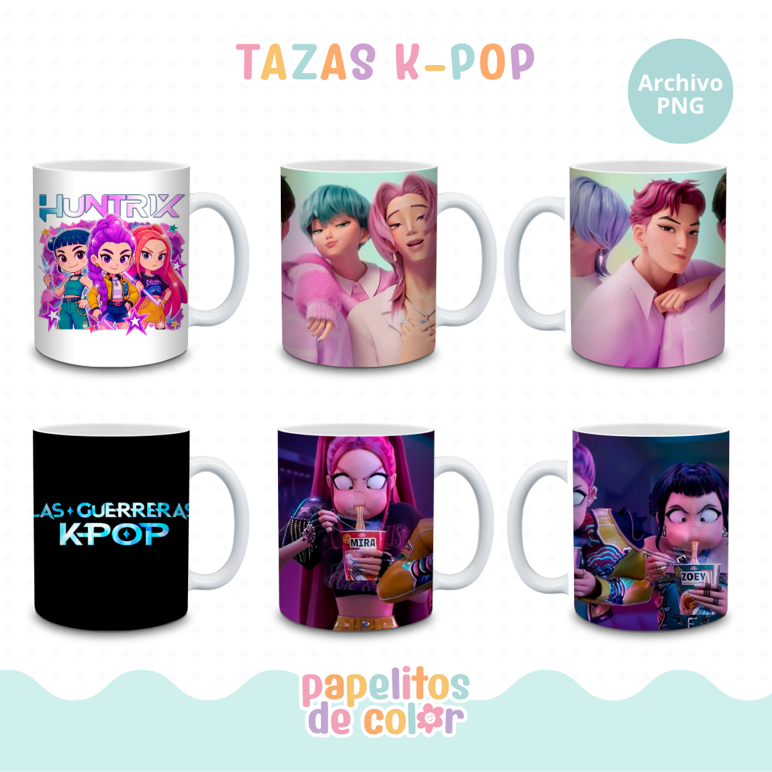 ☕✨ Diseños para Tazas – Guerreras K-Pop Vol. 1 ✨🎀