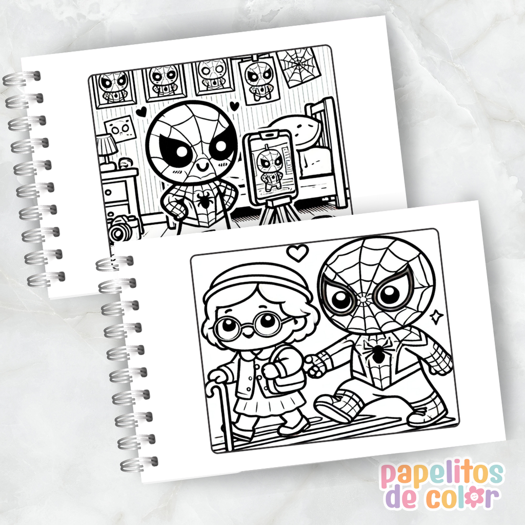 🎨 Libro para Pintar de Superhéroes 🦸‍♂️🦸‍♀️⚡