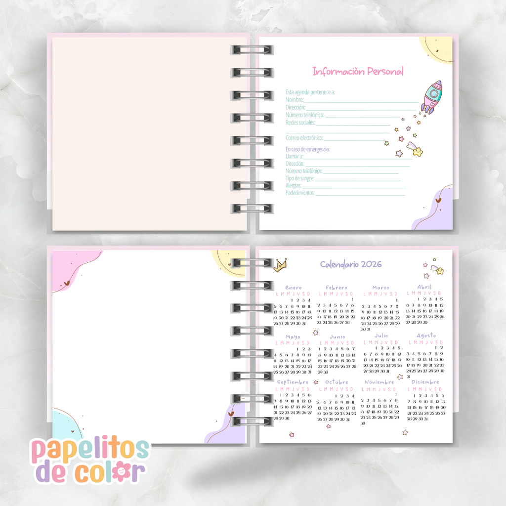 Agenda Pastel 2026 (15x15 cm) 🌸✨