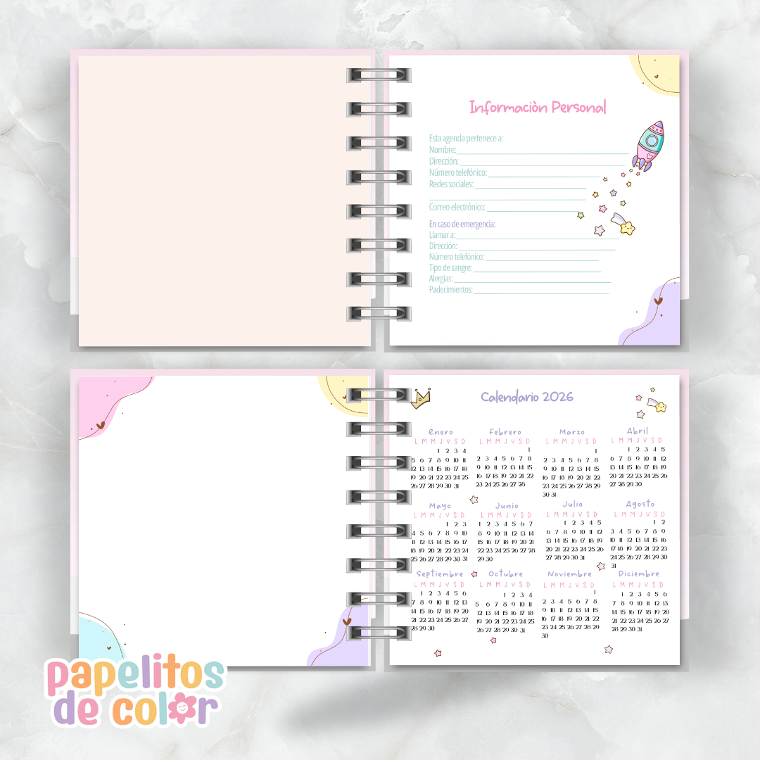 Agenda Pastel 2026 (15x15 cm) 🌸✨