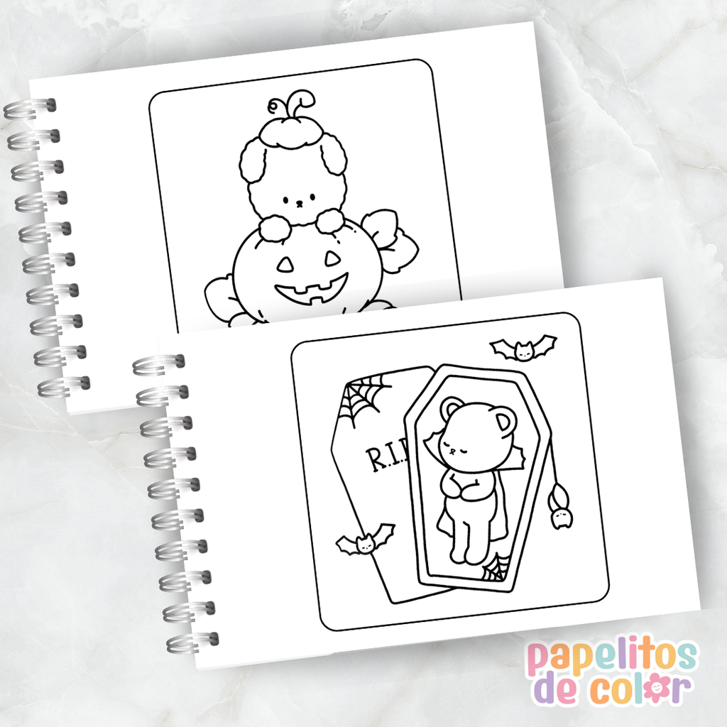 👻✨ Libro para Pintar Cute & Spooky 🎨🖤